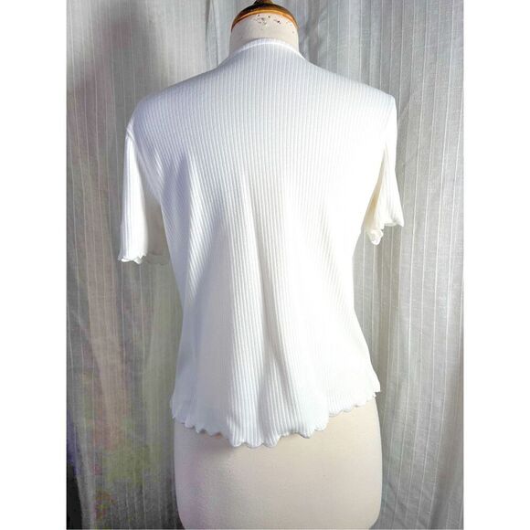 Vintage | Women’s | Blouses | S/M |  Embroidered Fairy Cream Scoop Blouse - Picture 4 of 5